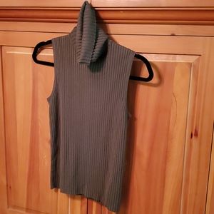Express ribbed green sleeveless top